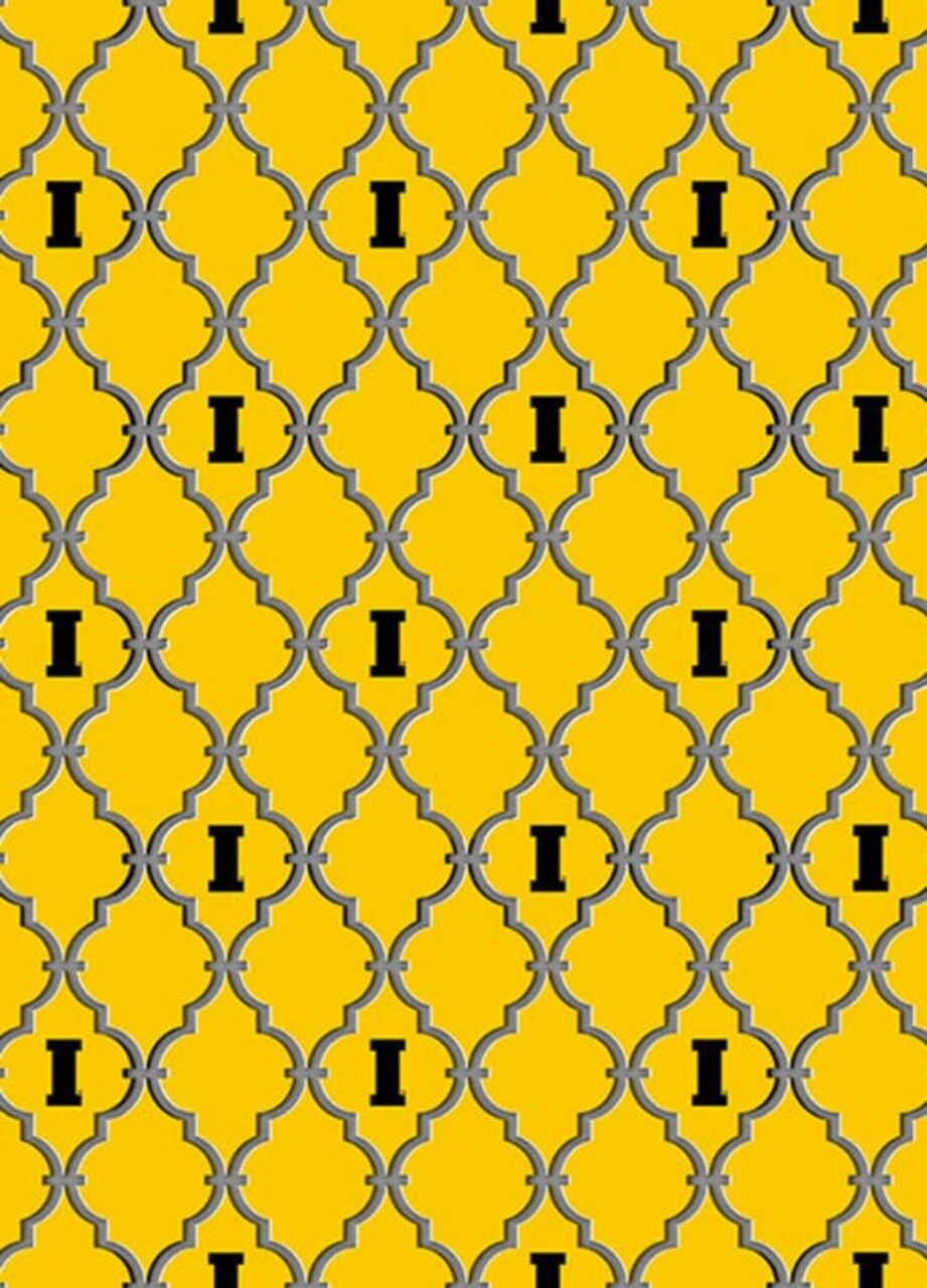 Licensed NCAA University of Iowa Trellis IA-1136 Cotton Fabric by the Yard